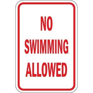 lilyanaen new metal sign aluminum sign no swimming allowed sign for outdoor & indoor 12″ x 8″
