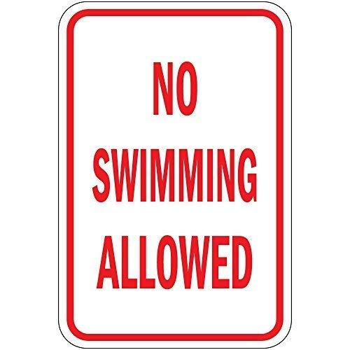 Lilyanaen New Metal Sign Aluminum Sign No Swimming Allowed Sign for Outdoor & Indoor 12" x 8"