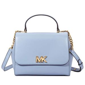 Michael Kors Mott Medium Leather Satchel- Pale Blue