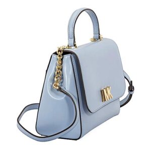 Michael Kors Mott Medium Leather Satchel- Pale Blue