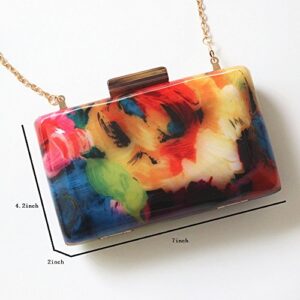 New Evening bags Acrylic Fashion Woman Luxury Flower Print Women Shoulder Bags Casual Vintage Clutch