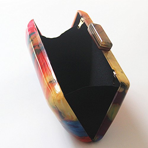 New Evening bags Acrylic Fashion Woman Luxury Flower Print Women Shoulder Bags Casual Vintage Clutch