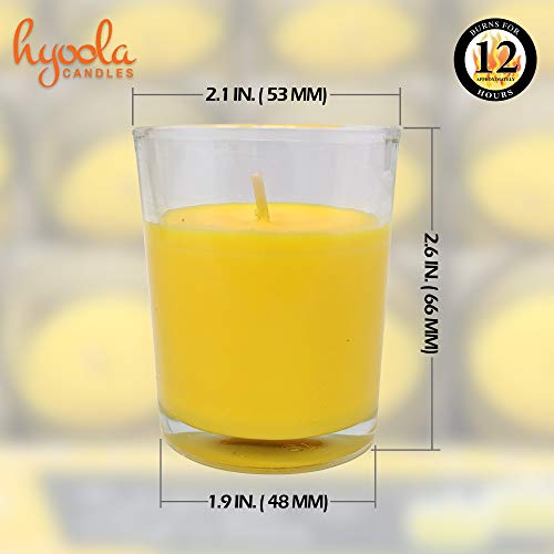 Citronella Candle Votives in Glass Cup - 24 Pack - Indoor and Outdoor Decorative and Mosquito, Insect and Bug Repellent Candle - Natural Fresh Scent - 12 Hour Burn Time