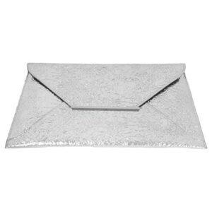 JNB Crushed Metallic Envelope Clutch, Silver