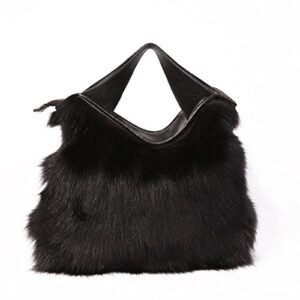 ursfur genuine fox fur handbag women’s fashion tote clutch purse shoulder bags