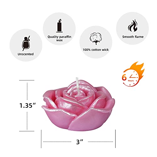 Zest Candle 12-Piece Folding Candles, 3-Inch, Pink Rose