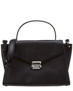 michael michael kors women’s whitney medium satchel, black, one size