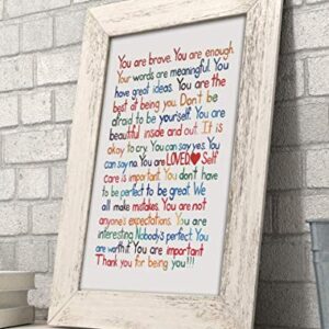 "You Are Enough-Loved-Important"- Inspirational Wall Art Print- 8 x 10" Ready to Frame. Motivational Wall Art-Home Décor- Office Décor. Perfect For Building Confidence in Children, Friends & Graduates