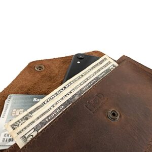 Hide & Drink, Large Female Wallet Handmade from Full Grain Leather - Bourbon Brown