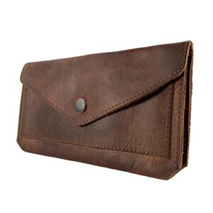 Hide & Drink, Large Female Wallet Handmade from Full Grain Leather - Bourbon Brown