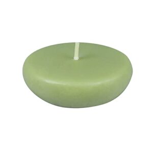 zest candle 24-piece floating candles, 2.25-inch, sage green