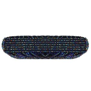 Vistatroy Vintage Style Beaded And Sequined Evening Bag Wedding Party Handbag Clutch Purse for Women Evening (Peacock blue)