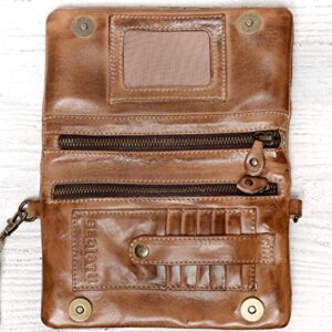 Bed|Stu Women's Cadence Leather Wallet, Crossbody or Clutch (Tan Rustic)