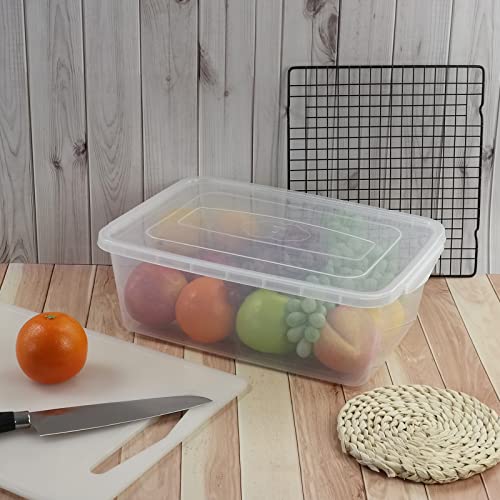 Pekky 13 Quart Plastic Bins Boxes with Lid, 3 Packs