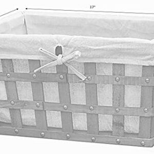 Large Woodchip Storage Basket Bin with Beige Liner