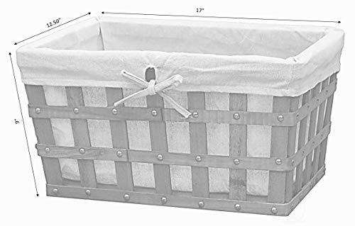 Large Woodchip Storage Basket Bin with Beige Liner