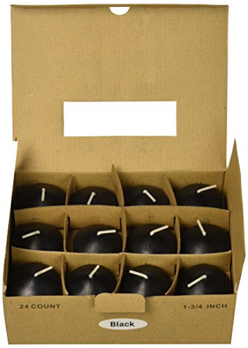 Zest Candle 24-Piece Floating Candles, 1.75-Inch, Black