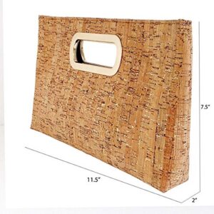 Cork Top Handle Clutch, GOLD