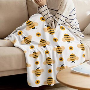 Lightweight Flannel Traveling Throw Blanket Blankets Cartoon Bumble Big Honey Bee Blankets/Bedcovers/Bedspread/Throws for Couch Bed 39x49inch