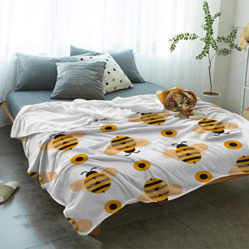 Lightweight Flannel Traveling Throw Blanket Blankets Cartoon Bumble Big Honey Bee Blankets/Bedcovers/Bedspread/Throws for Couch Bed 39x49inch