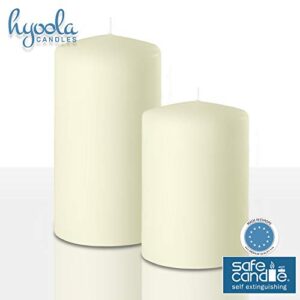 Hyoola Ivory Pillar Candles 2-inch x 4-inch - Unscented Pillar Candles - Set of 4 - European Made