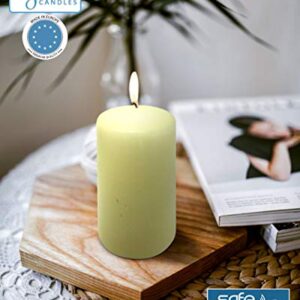 Hyoola Ivory Pillar Candles 2-inch x 4-inch - Unscented Pillar Candles - Set of 4 - European Made