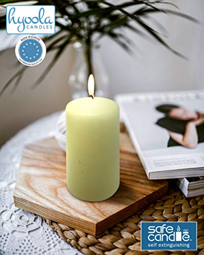 Hyoola Ivory Pillar Candles 2-inch x 4-inch - Unscented Pillar Candles - Set of 4 - European Made