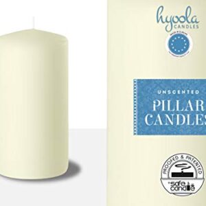 Hyoola Ivory Pillar Candles 2-inch x 4-inch - Unscented Pillar Candles - Set of 4 - European Made