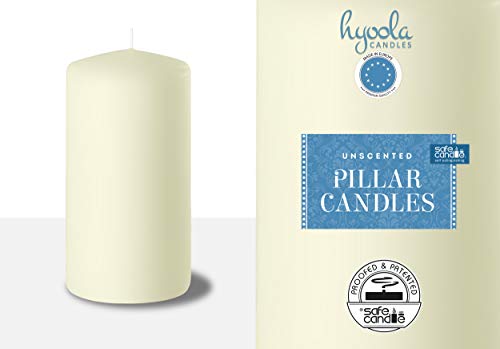 Hyoola Ivory Pillar Candles 2-inch x 4-inch - Unscented Pillar Candles - Set of 4 - European Made