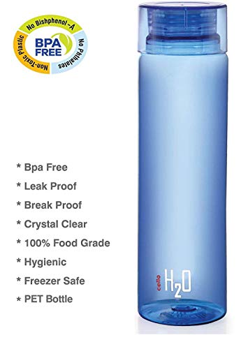 Cello H2O Unbreakable Bottle , 1 Litre, Set of 6,