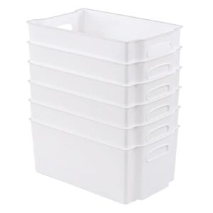 wekioger small plastic freeze bin pantry storage basket box, 6 packs