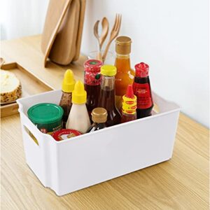 Wekioger Small Plastic Freeze Bin Pantry Storage Basket Box, 6 Packs