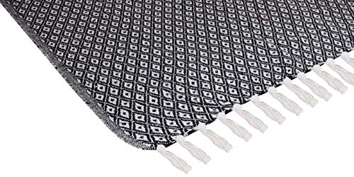 Throw Blanket for Couch in Black and White Mini Diamond 48" x 60" - All Seasons Lightweight Cozy Soft Blankets & Throws for Bed and Sofa - 100% Cotton with Fringe