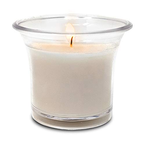 Hyoola Votive Candles - White Votives in Clear Cup - 12 Hour Burn Time Unscented Votive Candles Bulk - Pack of 12 Small Candles in Bulk - Made in Europe