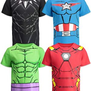 Marvel Captain America Black Panther Iron Man Hulk Toddler Boys Short Sleeve T-Shirt 4T