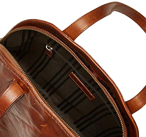 Frye womens Melissa Leather Domed Zip Satchel Bag, Cognac, One Size US