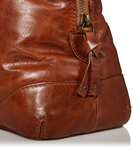 Frye womens Melissa Leather Domed Zip Satchel Bag, Cognac, One Size US