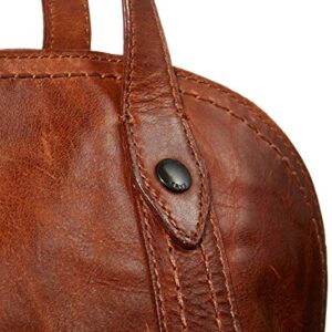 Frye womens Melissa Leather Domed Zip Satchel Bag, Cognac, One Size US