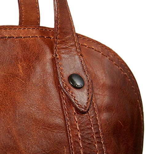 Frye womens Melissa Leather Domed Zip Satchel Bag, Cognac, One Size US