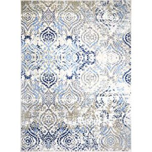 Home Dynamix Melrose Audrey Area Rug, 4x5, Ivory/Blue