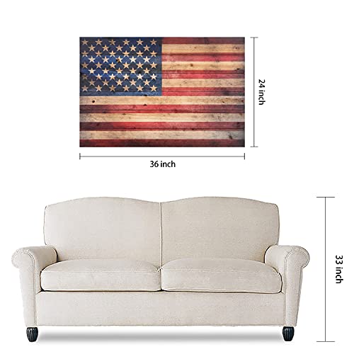 Empire Art Direct American Flag Digital Print on Solid Wood Wall Art, 24 in x 36 in x 1.5 in, 24" X 36" X 1.5", Ready to Hang