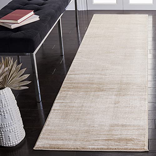 SAFAVIEH Vision Collection 2'2" x 6' Cream VSN606F Modern Ombre Tonal Chic Non-Shedding Living Room Entryway Foyer Hallway Bedroom Runner Rug