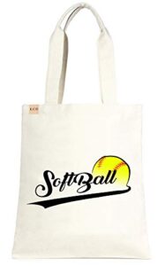 eco-friendly multi purpose fashion printed 100% cotton canvas beach shoulder tote bag. (230-softball)