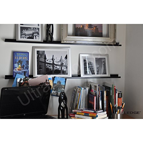 ULTRAledge 4'/48" Art Display / Picture Ledge / Floating Shelf, Metal, Modern (3.5" deep, Black)