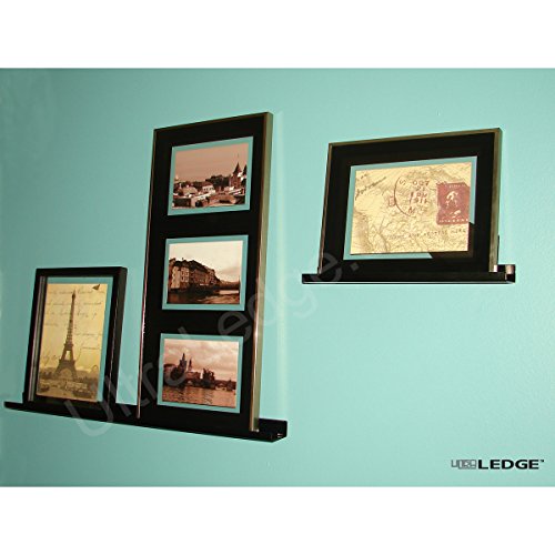 ULTRAledge 4'/48" Art Display / Picture Ledge / Floating Shelf, Metal, Modern (3.5" deep, Black)