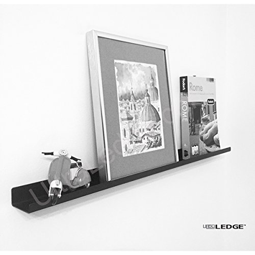 ULTRAledge 4'/48" Art Display / Picture Ledge / Floating Shelf, Metal, Modern (3.5" deep, Black)