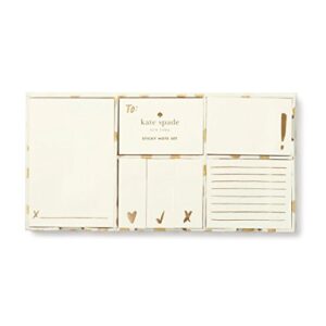 kate spade new york women’s sticky note set, flamingo dot gold (176255)