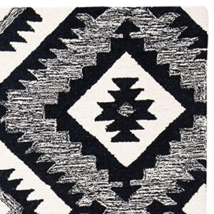 SAFAVIEH Aspen Collection 8' x 10' Charcoal / Black APN813Z Handmade Moroccan Boho Tribal Wool Area Rug