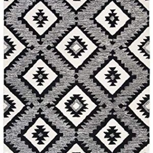 SAFAVIEH Aspen Collection 8' x 10' Charcoal / Black APN813Z Handmade Moroccan Boho Tribal Wool Area Rug