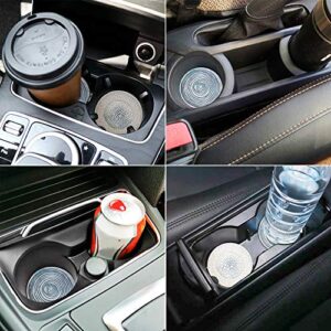 AD Car Coasters Set of 6 Drink- Absorbing Round Ceramic Stone Coaster with a Finger Notch for Easy Removal Cork Base for Auto Cupholder Accessories Keep Vehicle Clean